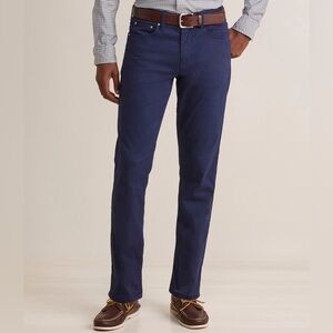 Vineyard Vines Luxe Straight Fit Five Pocket Pants — Navy 33x30